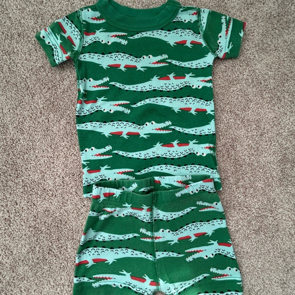 Carter's Green Alligator Pajama Short Set